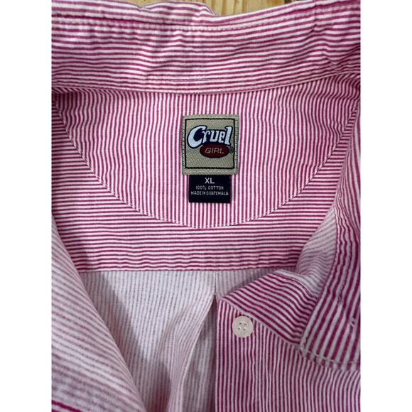Cruel Girl Women’s XL Pink Striped Button Down Shirt Western Long Sleeve - Picture 6 of 7
